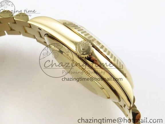 0518 Day Date 40 YG JDF Gain Weight 904L Steel White Roman Dial on President Bracelet VR3255 V Functional 1369